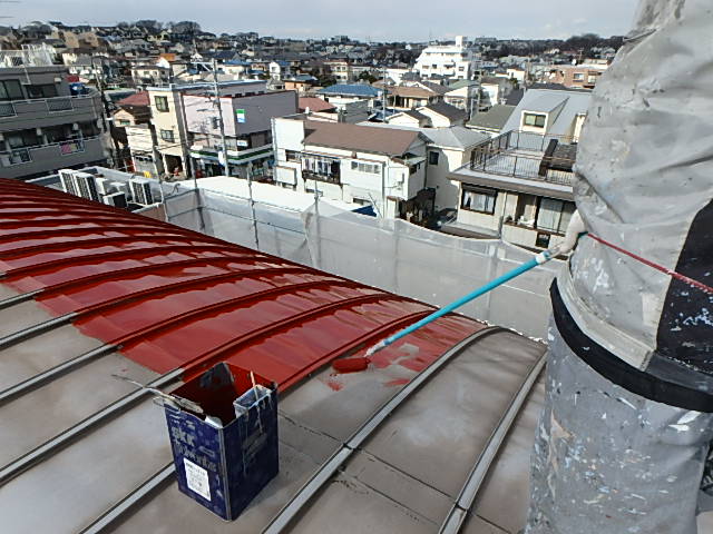③下塗り(錆止め)塗布
